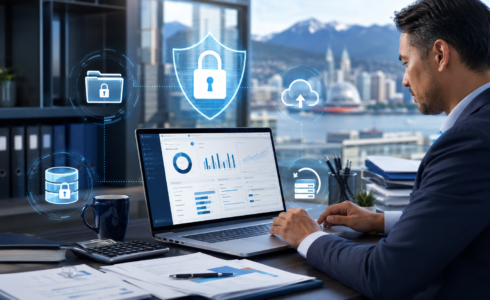 Accounting professional protecting QuickBooks files and confidential client financial data